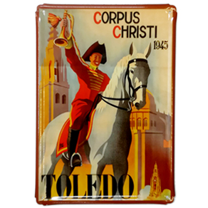 Ref: 408 - Placa Metálica - Postal Vintage - ¨Corpus Christi 1945¨ - Toledo