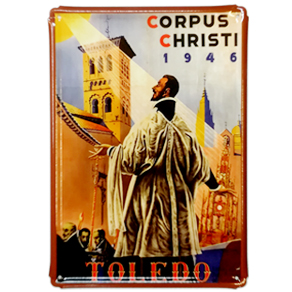 Ref: 406 - Placa Metálica - Postal Vintage - ¨Corpus Christi 1946¨ - Toledo
